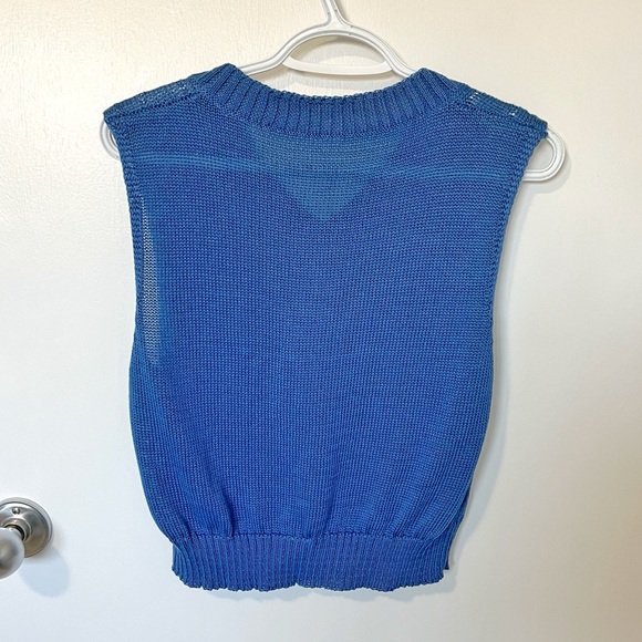SHEIN V-Neck Cable Knit Sweater Vest Blue size Small - Picture 4 of 7